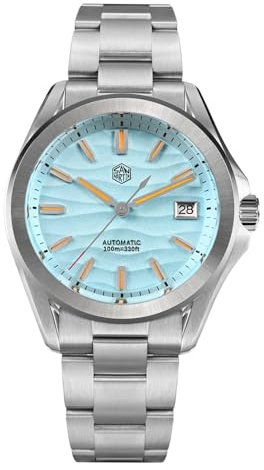 San Martin SN0129 Modische Herren-Armbanduhr Orange NH35 automatische mechanische Business-wasserdichte Uhren, V 1, Modern