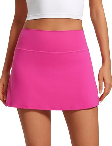CRZ YOGA Womens Butterluxe Skirts High Waisted A Line Tennis Golf Athletic Casual Wortout Skorts with Pockets Hibiscus Purple 8