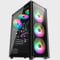 PC Gaming Case ATX, Mid Tower Case With 6x 120mm ARGB Fans, MB Sync, Tempered Glass Panels (Black)