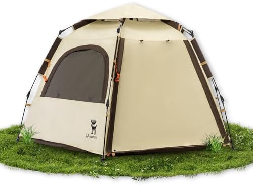 Qunature Campingzelt Kuppelzelt Wasserdicht, Pop up Trekking Zelt
