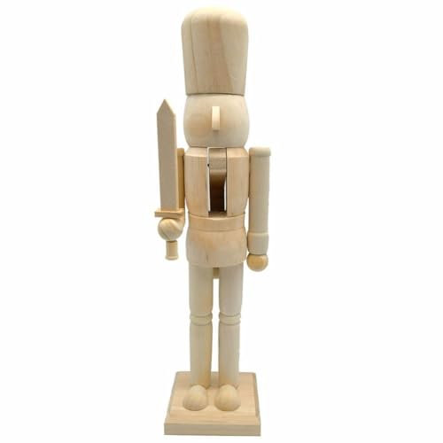 Wooden Christmas Nutcracker Soldier 38cm Unpainted Blank Nutcracker Soldier Ornament Blank Nutcracker Nutcracker Figure