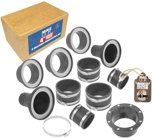 MagLink 4 Inch Super Pack 5 Machine Connection Kit, Magnetic Dust Collection Fittings for Dust Collectors, Quickly Move Hose Between 5 Machines