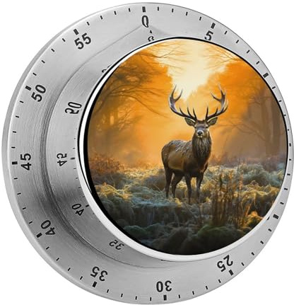 Küchentimer mit Hirsch im Gras, Eieruhr, Küchentimer zum Kochen, magnetischer Timer, Koch-Timer, Fitness-Studio, niedlicher Küchentimer, für Fitnessstudio, Lehrer, Studium, Training, Backen