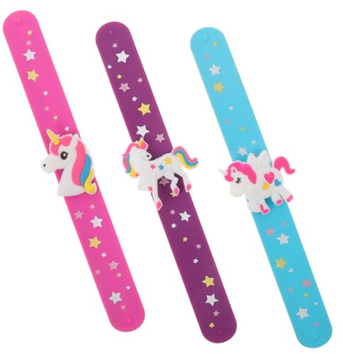Alasum 3St Einhorn-Pat-Kreis armbänder für party für wrist brace Tiere-Slap-Band Schnappbänder für Schlagarmbänder Masse Einhorn Schlagarmbänder Kieselgel