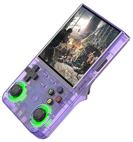 Console rétro Portable R36 Ultra, avec écran IPS de 4 Pouces 64/128G intégrée Plus de 20000 Jeux Classiques, système Linux Open Source, Lecteur vidéo de Poche Portable(Purple,64GB)