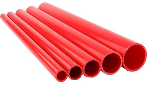 Tubo UPVC rosso da 2 pezzi - 50 cm di lunghezza, diametro esterno 20/25/32/40/50/63 mm for acquario, irrigazione del giardino, idraulica fai da te(32mm pipe)