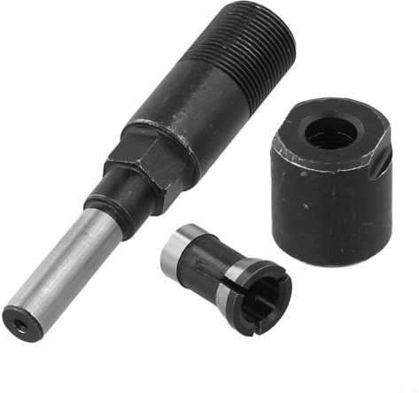 Rackumic Router Bit Extension Rod Collet 1 4 Inch or 8mm or 1 2 Inch Metal Milling Cutter Bit Shank Tool for Woodworking Engraving Machine and Router Table Manufacturing Mechanical(6.35mm)