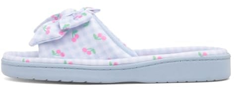 The Slipper Company Womens Blue Bow Mule Slipper - Size 7 UK - Blue