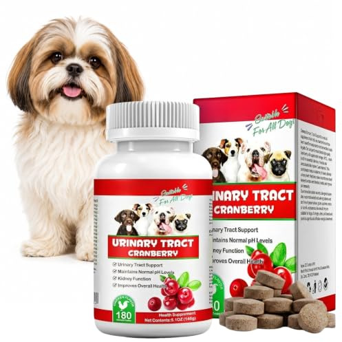 Urinary Tract Treatment for Dogs, 180 Chew Tablets, Keeps Pet Renal Health | Natural Oral Urinary Tract Infection Tablets, Support Bladder & Kidney Function, UTI Care for Dogs, Chicken Flavour