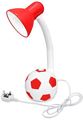 Retro Football Desk Lamp Flexible Red and White with LED Golf Ball Bulb 4w