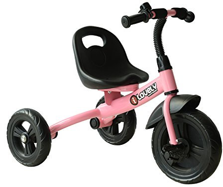 HOMCOM Triciclo per Bambini a Pedali con Campanello, Parafango e Ruota Speciale