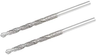 sourcing map 2 Stück Diamantbohrer Spiralbohrer Bohreinsätze HSS für GlasmuschelnFliesen 2,1mm