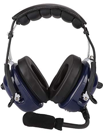 Cuffie aviazione generale con microfoni, cuffie antirumore da 3,5 mm per piloti e adotta schiuma antivento, con altoparlanti audio doppia, doppia presa GA