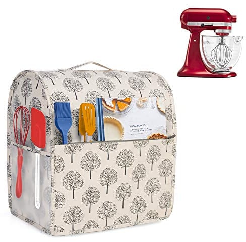 Yarwo Stand Mixer Cover, Protective Dust Cover with Top Handle and Pockets for All 4.3 Litre and 4.8 Litre Stand Mixer, (Small, Tree)