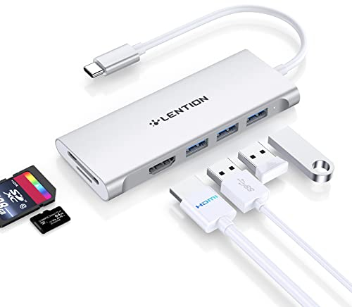LENTION USB C Hub mit 4K HDMI, USB 3.0, SD&TF Kartenleser, für 2024-2016 MacBook Pro/Air 13/14/15/16, Surface, Chrombook, Laptop, Universal Multiport USB-C Adapter Thunderbolt 3/4