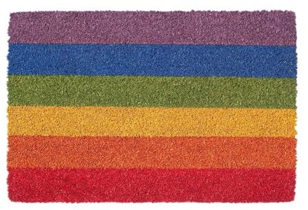 Nicola Spring Coir Door Mat - 90 x 60cm - Rainbow - Pack of 1 - Decorative Indoor Front Door Floor Mat Entry Dirt Trapper Rug Outdoor Boot Scraper Non Slip Backing Doormat