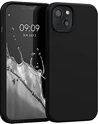 kwmobile Cover per iPhone 13 Custodia - Back Case per Smartphone in Silicone TPU - Protezione Gommata - nero