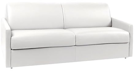 Vente-unique Schlafsofa 4-Sitzer - Liegefläche: 160 cm - Matratzenhöhe: 22 cm - Kunstleder - Weiß - CALIFE