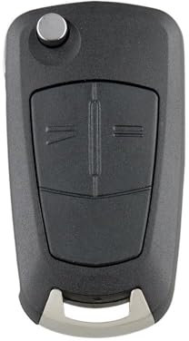 AUTOZOCO Carcasa Mando Llave del Coche 2 Botones Compatible con Opel y Vauxhall - 2004 a 2009 - para vehículos - Astra, Vectra, Tigra, Zafira, Corsa, sin Contacto para Pila.