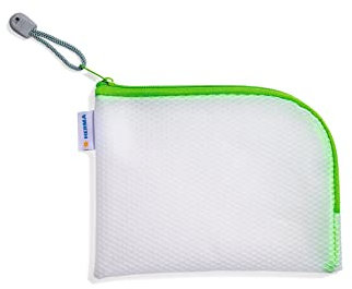 HERMA Dokumententasche A6 mit Reißverschluss, kleine wasserdichte Reißverschlusstasche, verschließbare Dokumentenmappe aus Kunstoff mit Zipper, halb-transparent, 19 x 14 cm, grün