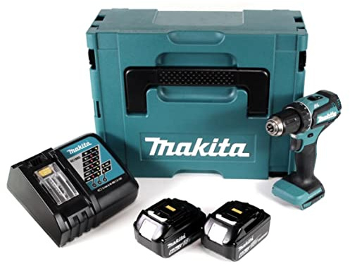 Makita DDF485RGJ Bohrschrauber 50Nm BL LXT 18 V + 2 Akkus 18 V 6 Ah Li-Ion BL1860B + Ladegerät DC18RC + Makpac Koffer