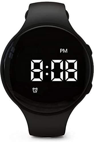 e-vibra Vibrationsalarm Uhr Stille medizinische Erinnerungsuhr - mit Timer und 15 täglichen Wecker und Sperrbildschirm (schwarzer Kreis)