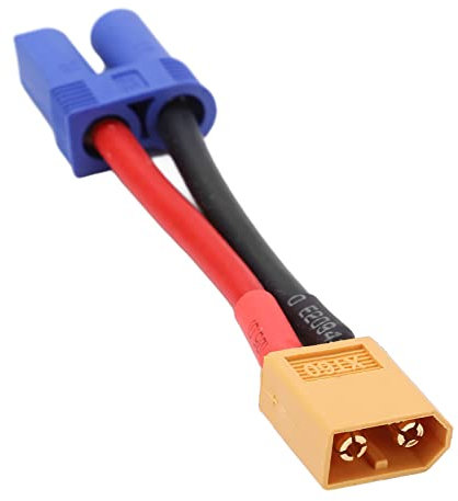 RiToEasysports XT60 Stecker auf EC5 Buchse Kabel, 12AWG XT60 Stecker auf EC5 Buchse Adapter Zum Anschließen von Batterie und ESC für RC Automodelle, Flugzeugmodelle Modellierungszubehör