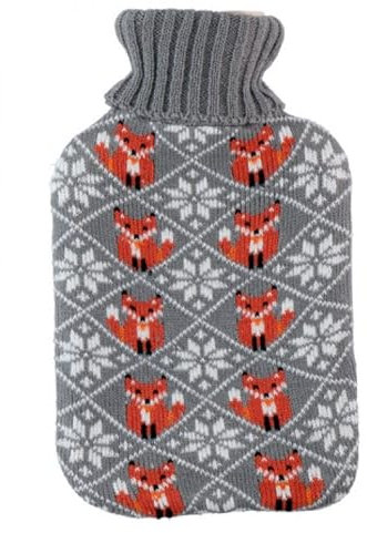 2L Hot Water Knitted Bottle Covers with Xmas Themed Patterns Winter Warming Products Hot & Cold Therapies (Style 1)