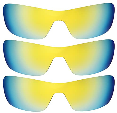 IMYTPFT Lot de 3 Verres polarisés Oakleys Turbine Rotor Or 24 carats, Or 24 carats., Taille Unique