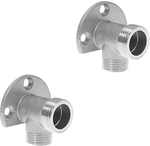 DOITOOL 2-teiliges Set zur Wandmontage, für Badezimmer, Zubehör, Installation Haus in der Wand, Ellbogen, Oberfläche, Wasserhahn mit Schlauchanschluss (Silber)