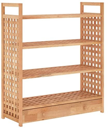 vidaXL Solid Wood Walnut Shoe Rack with Drawer Wooden Hallway Stackable Shoe Storage Rack Cabinet Organiser Shelf Stand Holder Storage Unit