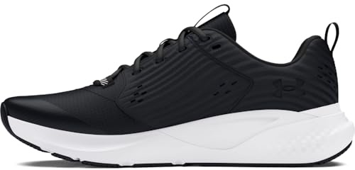 Under Armour Men's Charged Commit Trainer 4 4e Cross-Training Shoes, (001) Black/White/White, 14 X-Wide