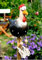 BeyBoss Keramik Huhn Gartendeko, Deko, Tierfigur Gartenstecker Handarbeit Ornament, , Gartenstatue Dekorative Henne, Gartenfigur Gartendekoration, Schwarz, 8.5*28*16cm
