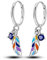 Parmuz 925 Sterling Silber Star Dangle Hoop Ohrringe für Frauen klobiger Drop -Hoop -Ohrringe Lebensbaum für immer Ohrring -Set Mode Schmuck Geschenk