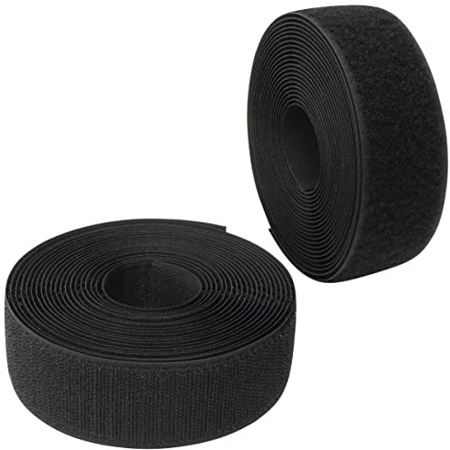 AERZETIX - C65975 - Klettband/-rolle 40 mm 5 meter - organizer/kabelbinder - band für kleidersäcke - aus polyamid und polyester - farbe: schwarz