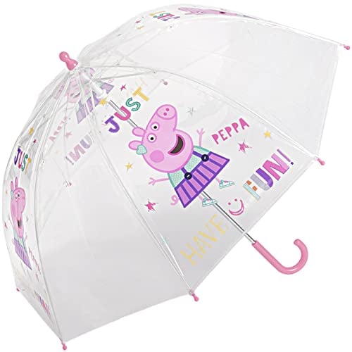 happy rain Kinder-Glockenschirm transparent Peppa Pig - Herzen