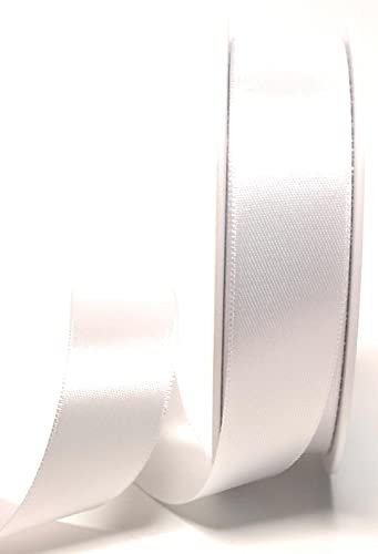 s.dekoda Satinband 25m x 25mm Weiß Schleifenband Dekoband Satin