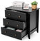 COSTWAY Kommode mit 3 Schubladen, Sideboard mit Griffen aus Holz, Schubladenschrank für Wohnzimmer, Schlafzimmer, Eingangsbereich, Aufbewahrungsschrank 100 kg Belastbar, 71 x 46 x 66 cm (Schwarz)