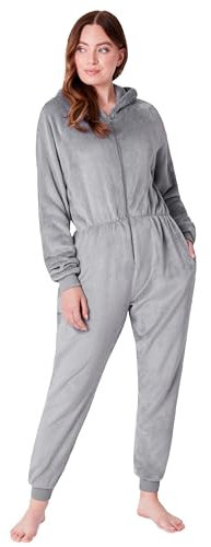 CityComfort Onesies for Women Soft Comfy Fleece Pyjamas Nightwear for Women Fluffy Fleece Onesie Lounge Wear Sizes S-XL (Slate Grey, XL)