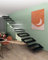CHYRKA® Schwebetreppe Kragarmtreppe Stahltreppe 2in1 Stufen Modern Treppenrahmen 80 cm - Rechts (STR02.080.03, schwarz)