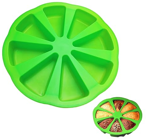 ATBUSS 1 Stück Grüne Kuchenform, Silikon-Backform, Muffinblech, Dreieckige Pizzaform, Silikon-Fondantform, DIY-Backwerkzeuge, Küchen-Backutensilien Für Kuchen, Pizza, Muffin, Brot