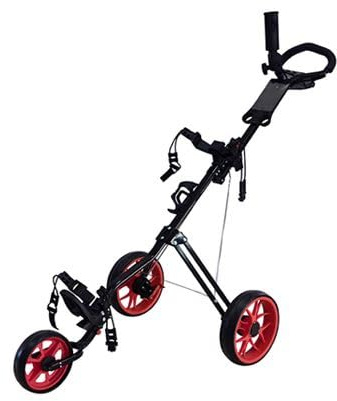 GolfRolfe 14361 Golf Trolley in schwarz mit roten Reifen