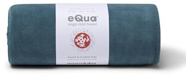 Manduka eQua Yogamatten-Handtuch, schnell trocknende Mikrofaser, leicht, einfach für Reisen, Verwendung in Hot Yoga, Vinyasa und Power, 182 cm, Salbeigrün