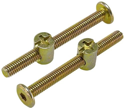 10-Set M6 Furniture Bolt and Nut Kit, Hex Socket Bed Bolts, Screws, and Nuts (60mm)
