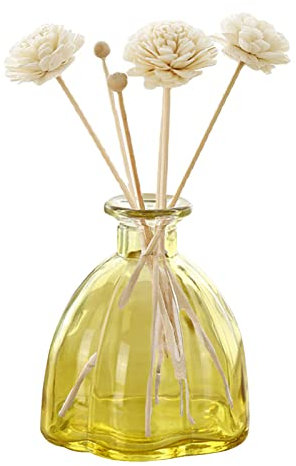 SenhE Empty Refillable Clear Glass Diffuser Bottle Aromatherapy Diffuser Jar Container Fragrance Accessories Use for DIY Replacement Reed Diffuser Sets Essential Oils Craft Decor