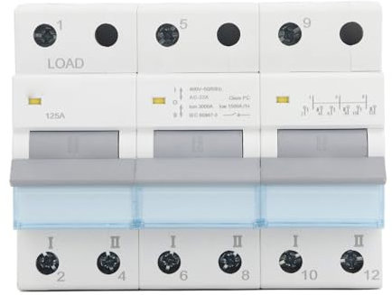 Disjoncteur 125A 400V 3P, Interrupteur D'isolateur DC, Panneau Solaire, Tableau PV, Disjoncteur Din, Double Interrupteur D'isolation de Puissance pour Système D'énergie Solaire