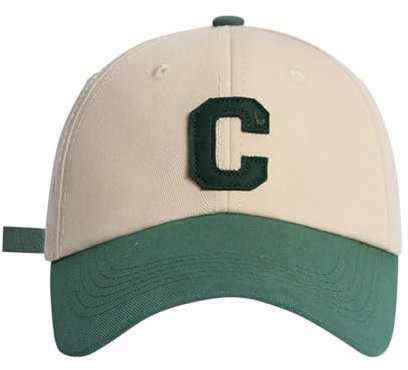 Strick-Baseballkappe für Damen, Frühjahr/Sommer, großer Kopf, weiches Oberteil, C-Buchstabe, farbige Entenzungenhut, Baseballmütze, DB-Mütze, grün, One size