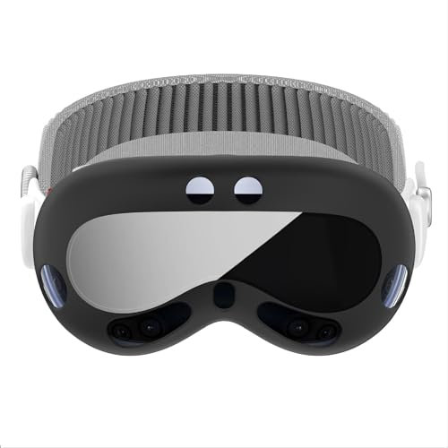 GIOPUEY Cover per Apple Vision PRO, Pellicola Protettiva Vetro + Cornice in Plastica Rigida, Apple Vision PRO Custodia - Black