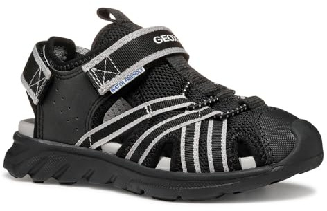 Geox J AIRADYUM BO Sandal, Black/Grey, 37 EU
