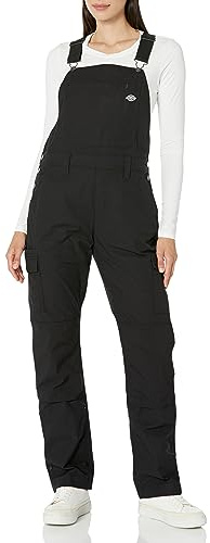 Dickies Women's Cooling Ripstop Bib Overalls, RINSED BLACK, L